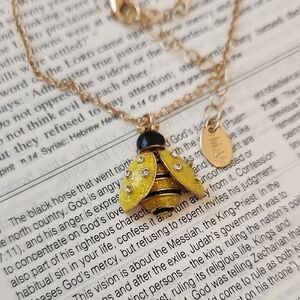 Claire's Gold and Yellow Bee Necklace